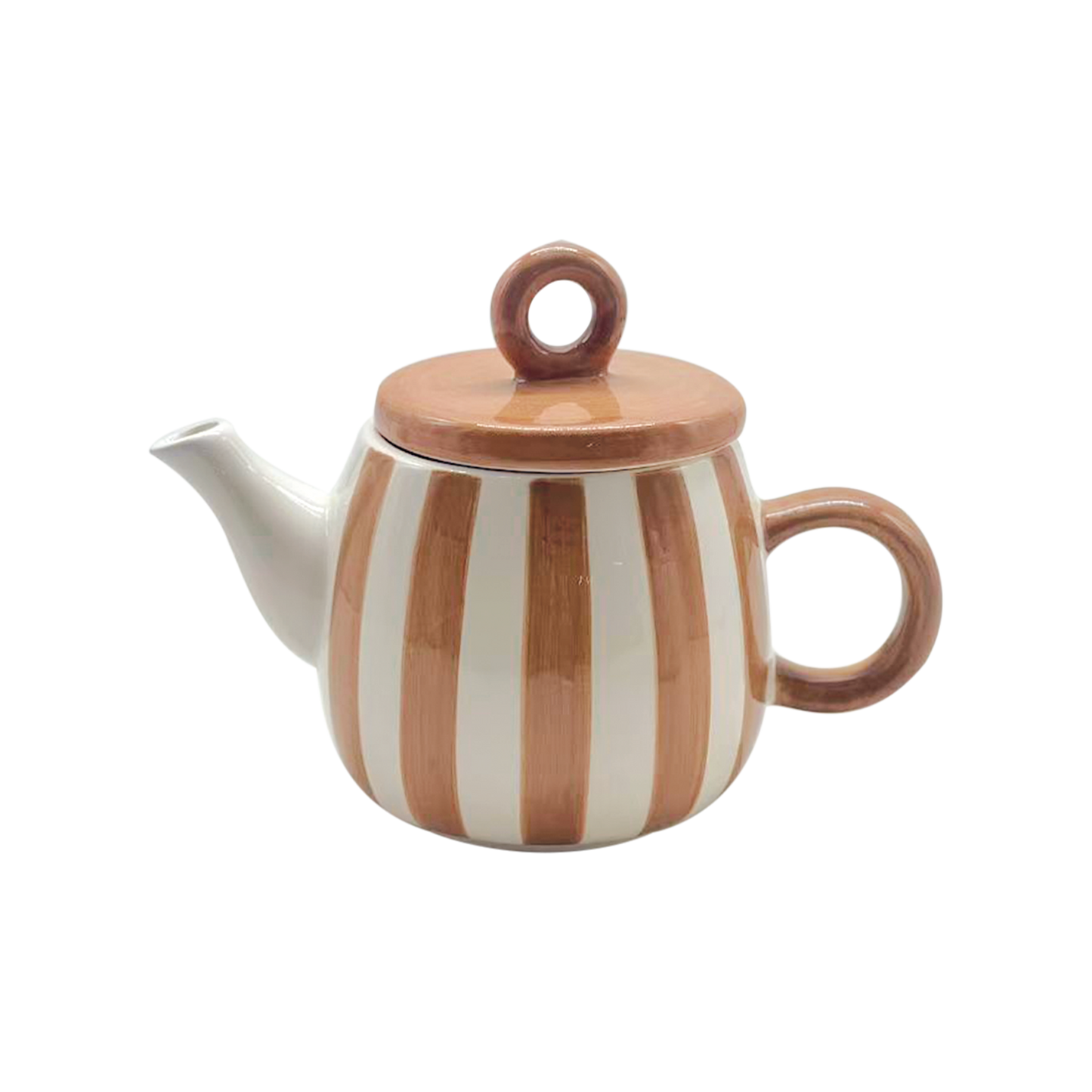 Théière rayure marron L20,5 P18,8 H15cm