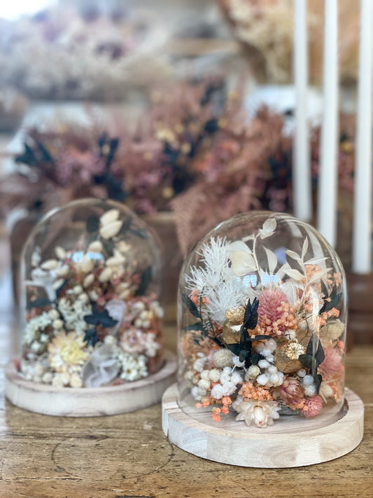 Atelier cloche de fleurs séchées