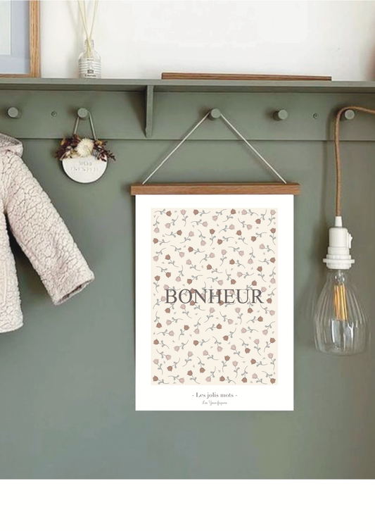 Affiche A3 - Bonheur - Les jolis mots