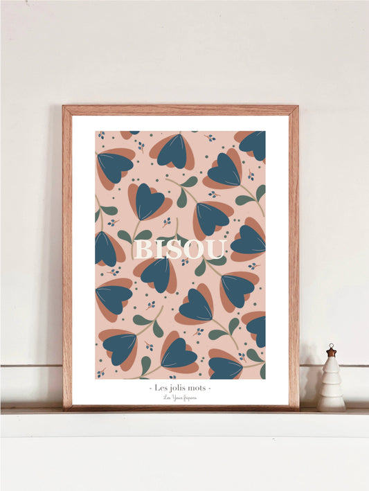 Affiche A4/A3 - Bisou - Les jolis mots