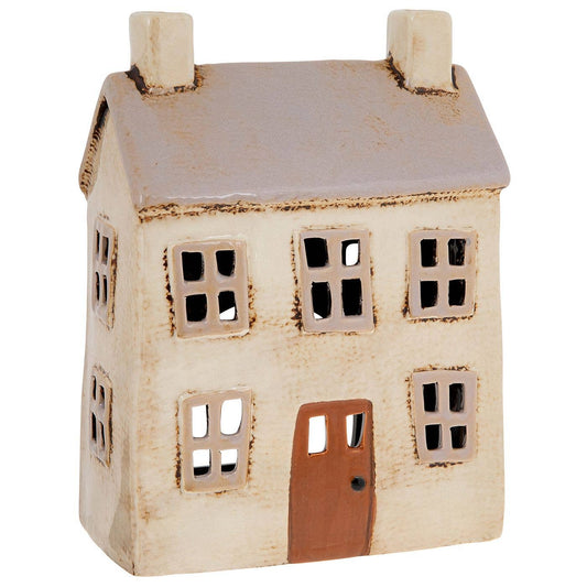 Grand photophore Village Pottery gris clair pour maison