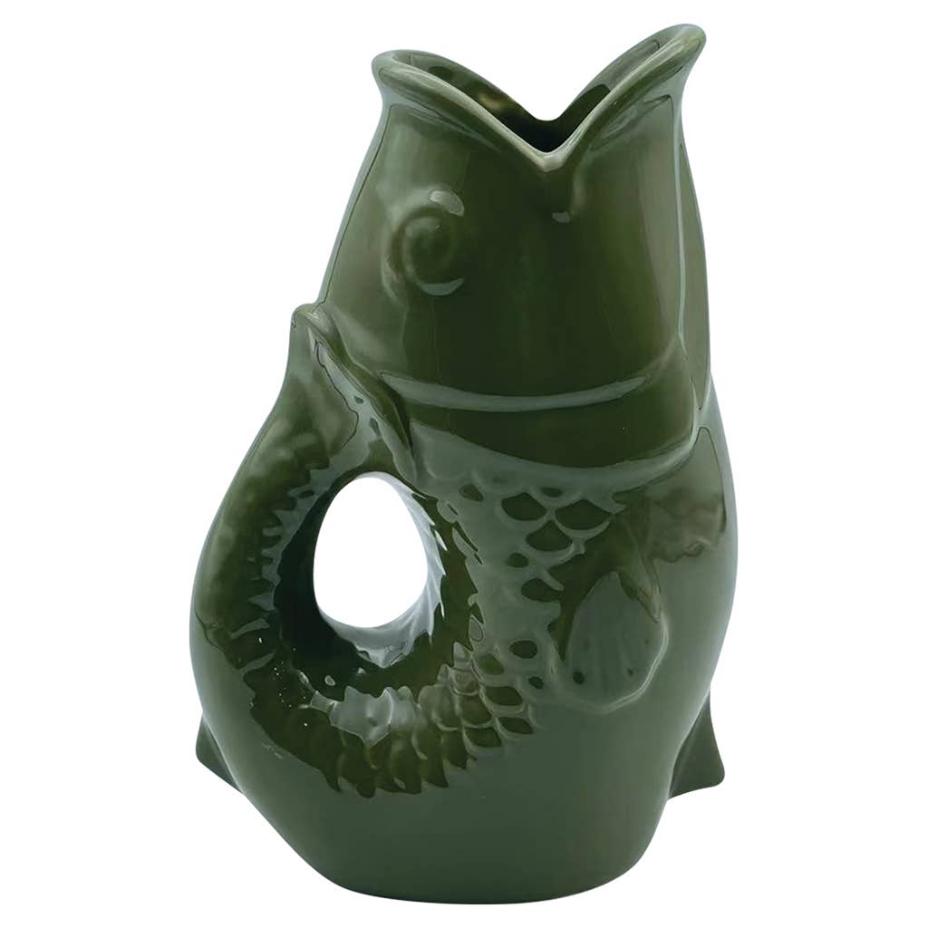 Vase pichet poisson gm kaki L16,5 P11 H25,3cm