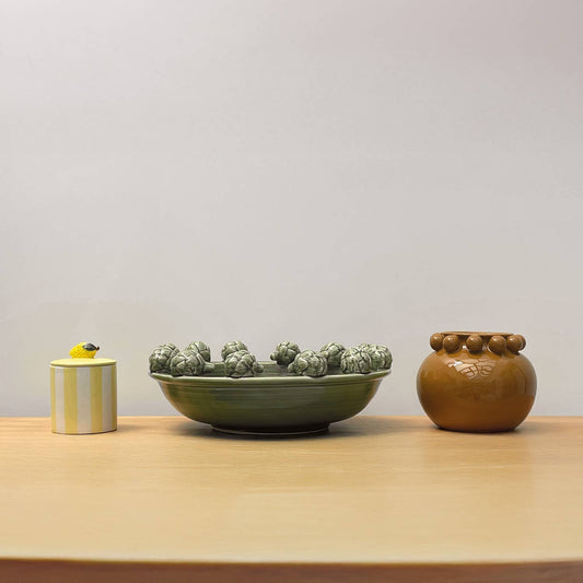 Vase bouly brun D16 H13cm