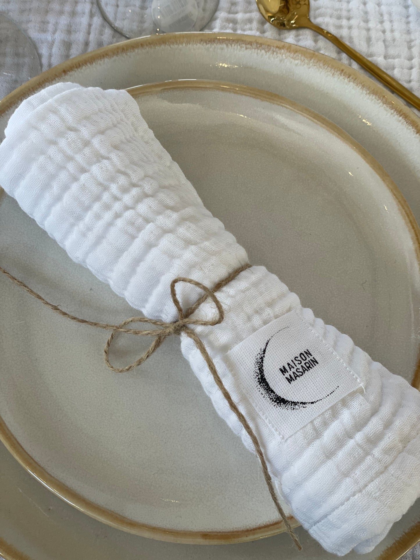 Lot de 4 serviettes en gaze de coton