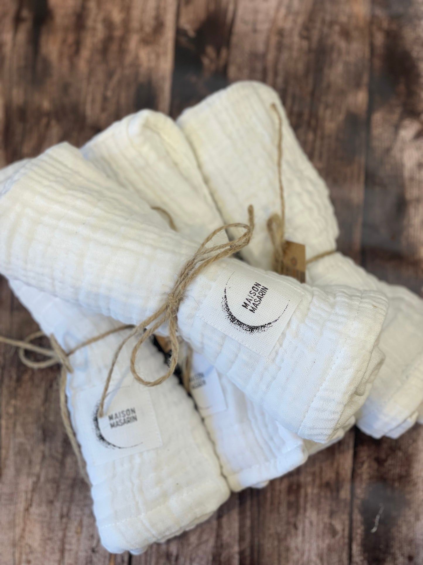 Lot de 4 serviettes en gaze de coton